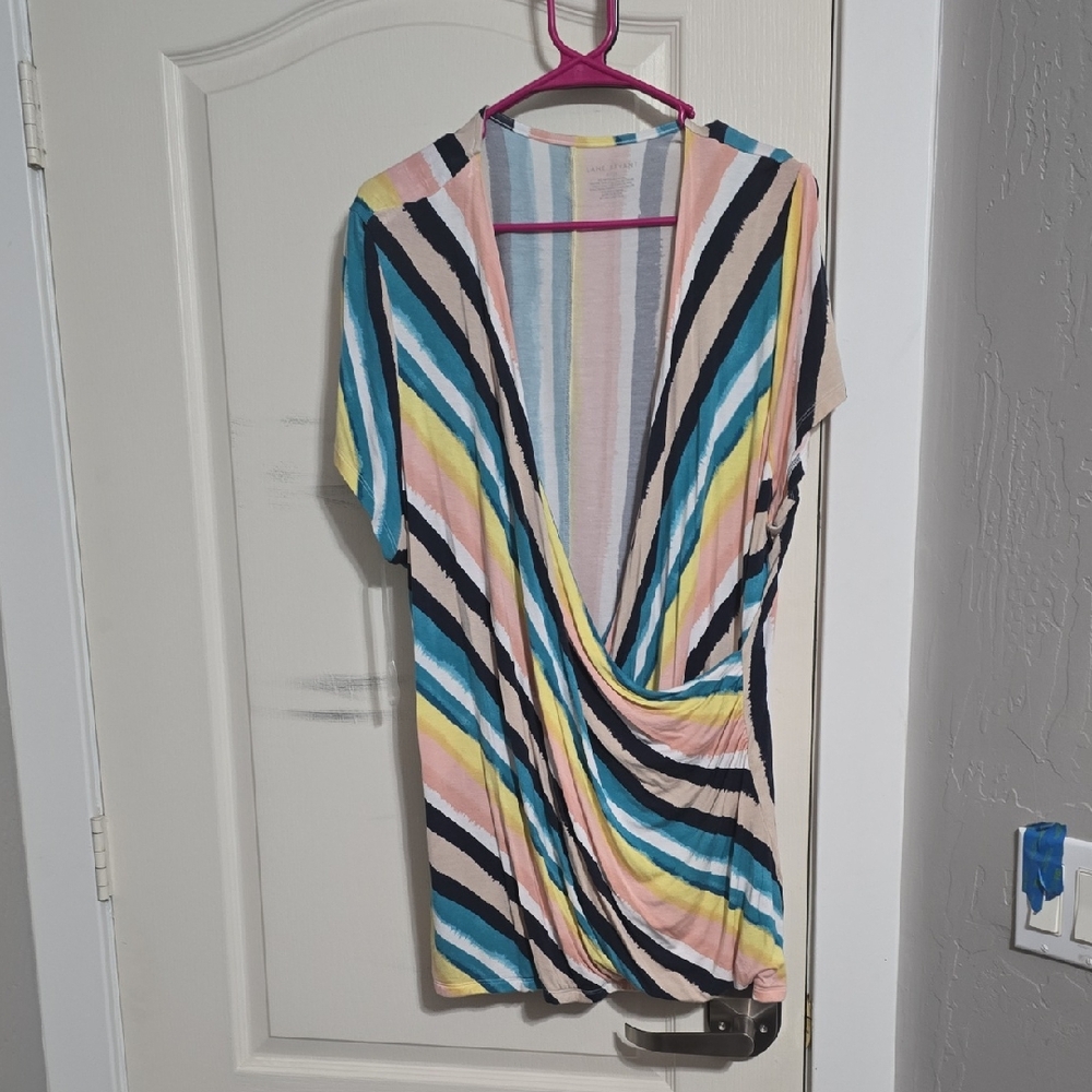 Lane Bryant 22/24 Multicolor Striped Top